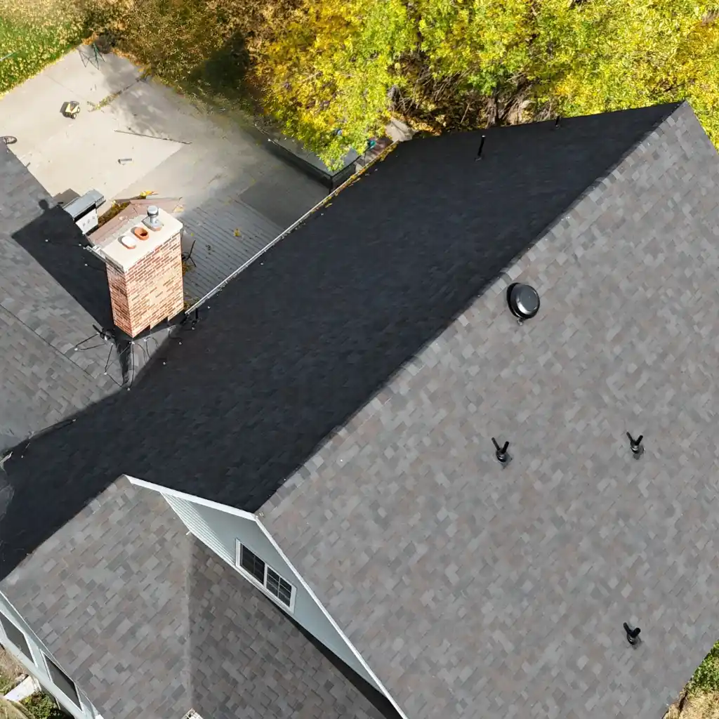 new roof installation from above